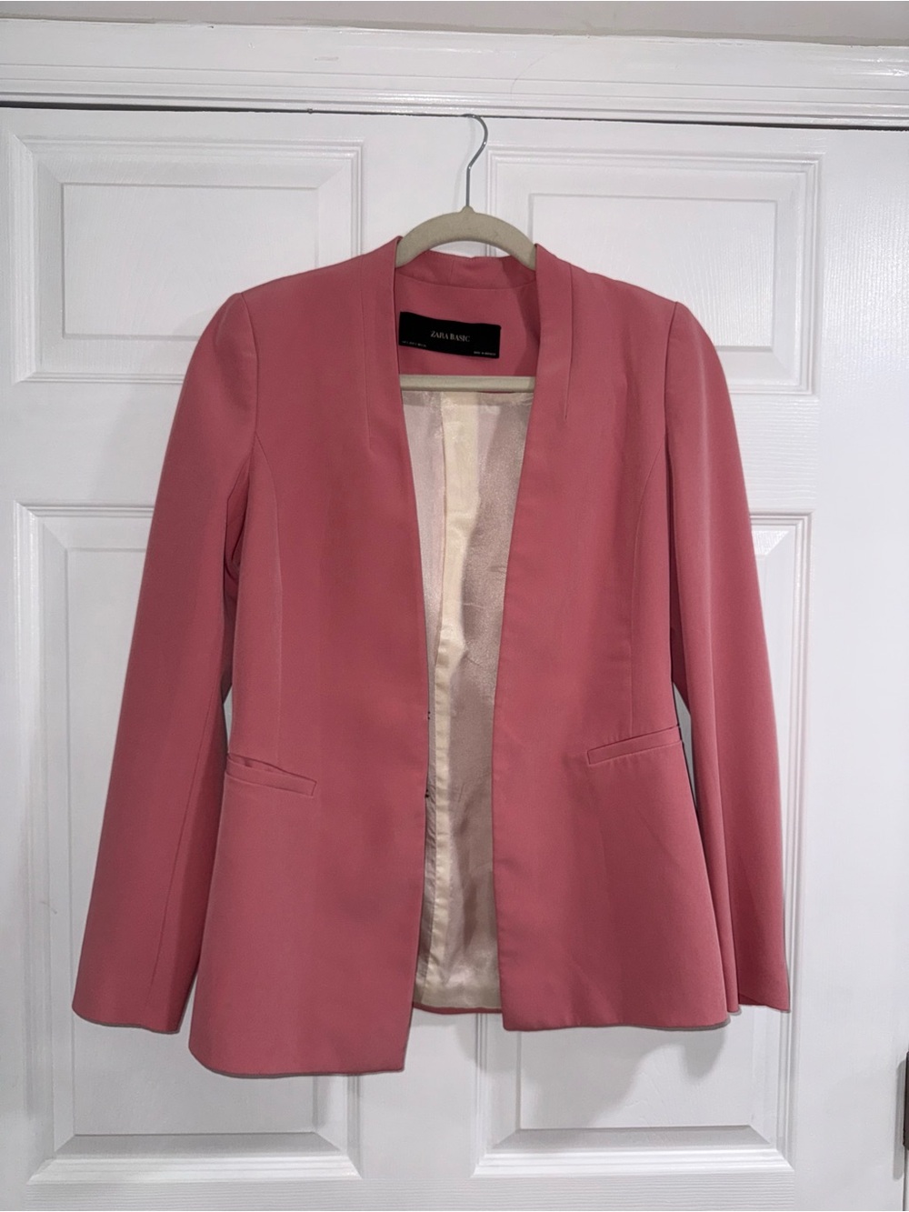Zara Rose Pink Open-Front Blazer